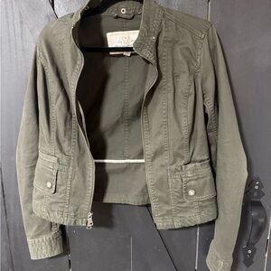 Abercrombie & Fitch Olive Utility Jacket with Front Pockets